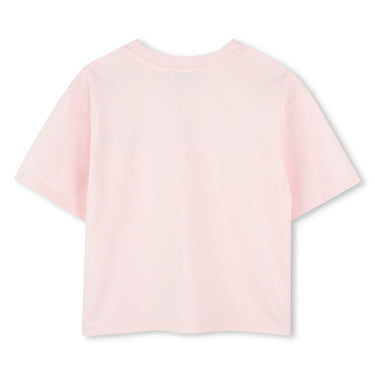 Playera para niña y Teen Marc Jacobs rosa logo alfrente